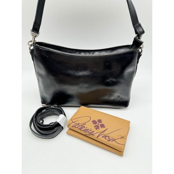 PATRICIA NASH Betta medium leather shoulder crossbody bag + Dust bag BLACK - Picture 5 of 14